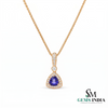 Natural Trillion Tanzanite Diamond Halo Pendant - Fine Jewelry Gift