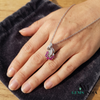 Natural Round Ruby Diamond Accent Swirl Pendant - Fine Jewelry for Women