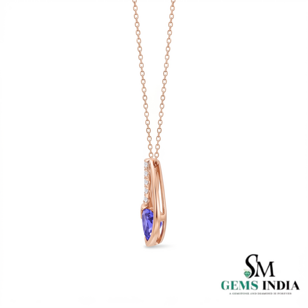 Trillion Tanzanite & Diamond Pendant - December Birthstone Jewelry