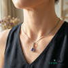 Natural Trillion Tanzanite Diamond Halo Pendant - Fine Jewelry Gift