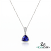 Natural Trillion Tanzanite and Diamond Pendant – Luxury Gemstone Gold Pendant