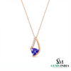 Trillion Tanzanite & Diamond Pendant - December Birthstone Jewelry