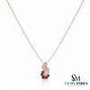 Natural Round Ruby Diamond Accent Swirl Pendant - Fine Jewelry for Women