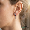Natural Oval Tanzanite & Diamond Dangle Earrings – Elegant Vintage Drop Earrings