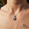 Natural Round Ruby Diamond Accent Swirl Pendant - Fine Jewelry for Women