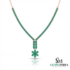 Elegant Oval Emerald Station Necklace - Gift for her