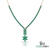 Elegant Oval Emerald Station Necklace - Gift for her