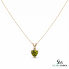 Trillion Cut Peridot Solitaire Pendant - Elegant Fine Jewelry