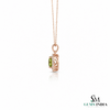 Natural Peridot and Diamond Cushion Cut Pendant - Gift for Her