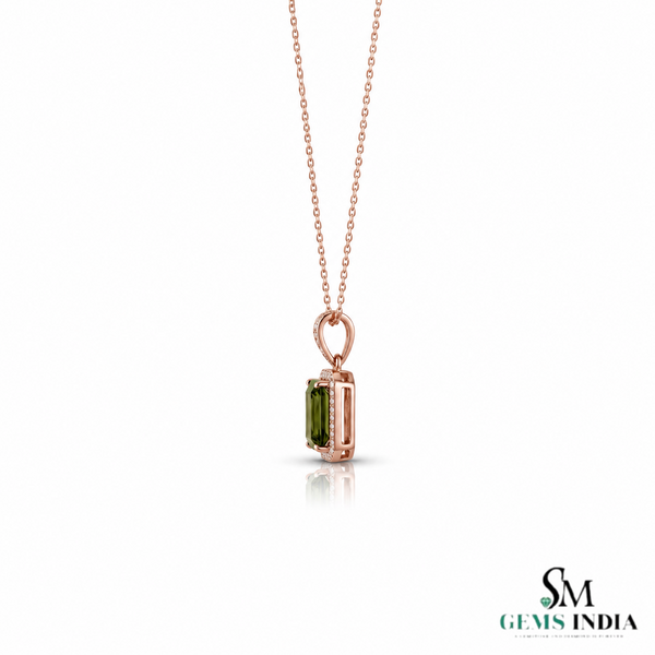Minimalist Square Solitaire Peridot - Green Gemstone Jewelry