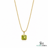 Minimalist Square Solitaire Peridot - Green Gemstone Jewelry