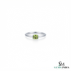 Round Cut Peridot with Diamond Accent Ring - Dainty Everyday Jewelry