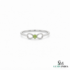 Elegant Natural Peridot Infinity Ring - Minimalist Promise Ring