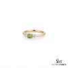 Round Cut Peridot with Diamond Accent Ring - Dainty Everyday Jewelry