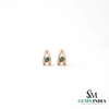 Pear Cut Emerald Green Open Teardrop stud Earrings