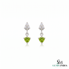 Trillion Cut Peridot & Diamond Drop Dangle Earrings for Women - Fine Gemstone Jewelry
