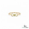 Elegant Natural Peridot Infinity Ring - Minimalist Promise Ring
