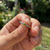 Round Cut Peridot with Diamond Accent Ring - Dainty Everyday Jewelry