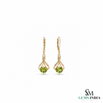 Oval Peridot Dangle Drop Earrings for Women - August Birthstone Gift