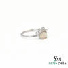 Vintage Oval Opal and Diamond Crown Ring - October Birthstone Jewelry