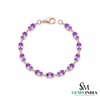 Luxury Purple Oval Amethyst Tennis Bracelet - Jewelry Gift for Her