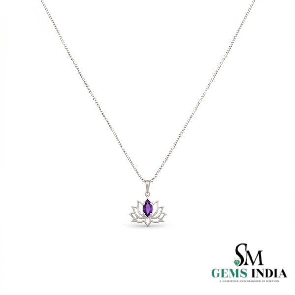 Marquise Cut Amethyst Lotus Fine Jewelry for Women - Gift for Women