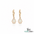 Oval Natural Opal Flower Drop Earrings with Diamond Accents - October Birthstone Jewelry