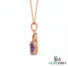 Oval Cut Amethyst Pendant with Diamond Accent - Nature Inspired Fine Jewelry for Women
