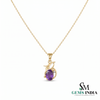 Oval Cut Amethyst Pendant with Diamond Accent - Nature Inspired Fine Jewelry for Women
