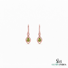 Natural Pear Cut Peridot Gold Leverback Drop Earrings - Minimalist Fine Jewelry Gift for Women