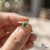 Princess Cut Emerald Diamond Bypass Ring - Crossover Promise Ring