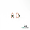 Pear Cut Emerald Green Open Teardrop stud Earrings