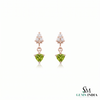 Trillion Cut Peridot & Diamond Drop Dangle Earrings for Women - Fine Gemstone Jewelry