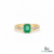 Emerald Cut Emerald and Diamond Split Shank Anniversary Ring