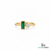 Emerald Cut Emerald and Round Diamond Ring - Modern Bezel Set Gemstone Ring