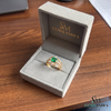 Emerald cut Emerald & Diamond Ring - Art Deco Ring
