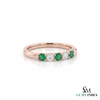 Round Natural Emerald & Diamond Eternity Ring - Wedding & Anniversary Band