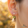 Trillion Cut Peridot & Diamond Drop Dangle Earrings for Women - Fine Gemstone Jewelry