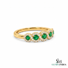2 Karat Herzform-Smaragd- und Diamantring aus 14 Karat Gold, Smaragd-Verlobungsring