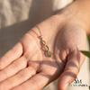 Minimalist Round Emerald Infinity Wave Pendant - Gift For Her