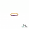 Round Amethyst Band Ring for Everyday Wear - Minimalist Ring