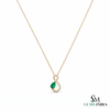 Natural Pear Cut Emerald & Diamond Infinity Pendant - Elegant Anniversary Gift