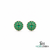 Oval Cut Emerald Green Bloom Stud Earrings with Diamond Accents