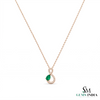 Natural Pear Cut Emerald & Diamond Infinity Pendant - Elegant Anniversary Gift