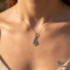 Round Natural Emerald Infinity Teardrop Pendant - Green Gemstone Jewelry