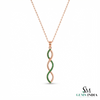 Minimalist Round Emerald Infinity Wave Pendant - Gift For Her
