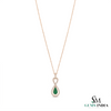 Round Natural Emerald Infinity Teardrop Pendant - Green Gemstone Jewelry