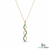 Minimalist Round Emerald Infinity Wave Pendant - Gift For Her