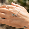 Natural Pear Cut Emerald & Diamond Infinity Necklace - Elegant Gold Necklace