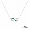 Natural Pear Cut Emerald & Diamond Infinity Necklace - Elegant Gold Necklace
